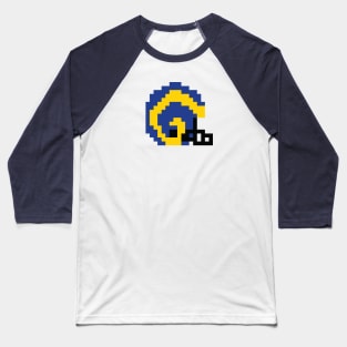 8 Bit Los Angeles Ram Helmet Baseball T-Shirt